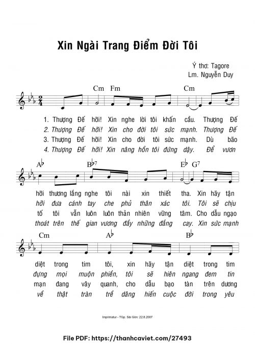 Xin Ngài trang điểm đời tôi - Lm. Nguyễn Duy - trang 1