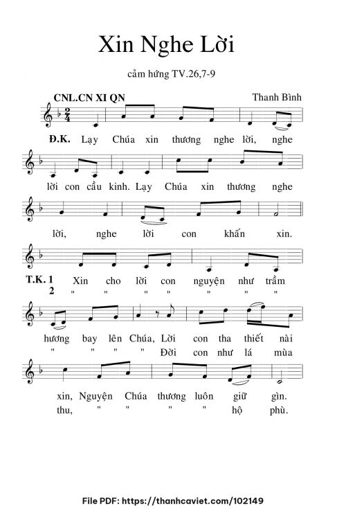 Xin nghe lời - Lm. Thanh Bình - trang 1