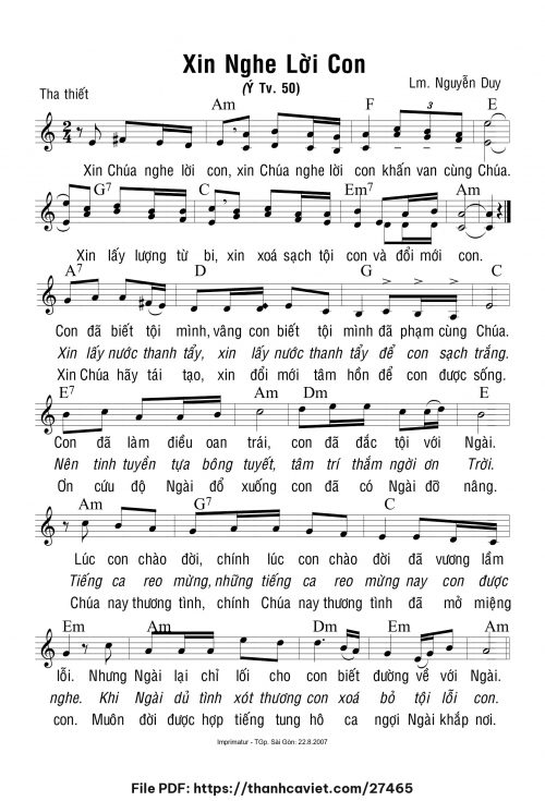 Xin nghe lời con - Lm. Nguyễn Duy - trang 1
