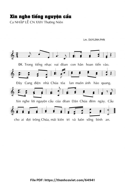 Xin nghe tiếng nguyện cầu - Lm. DUYLINH.PHN - trang 1