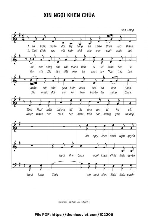 Xin ngợi khen Chúa - Linh Trang - trang 1