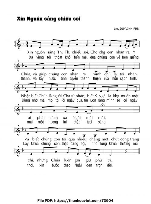 Xin nguồn sáng chiếu soi - Lm. DUYLINH.PHN - trang 1