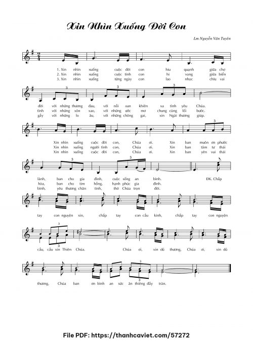 Xin nhìn xuống đời con - Lm. Nguyễn Văn Tuyên - trang 1