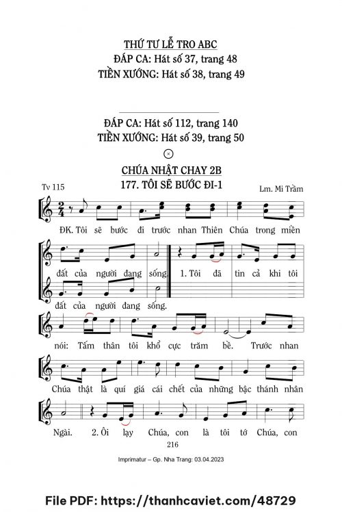 Xin nhớ lại [Tv 24, CN1 MCB] – - Lm. Mi Trầm - trang 1