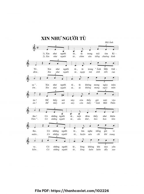 Xin như người tù - Hải Ánh - trang 1