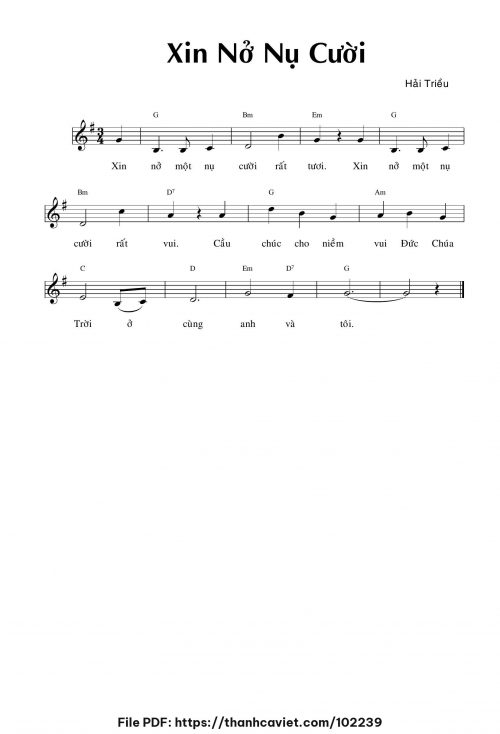 Xin nở nụ cười - Hải Triều - trang 1