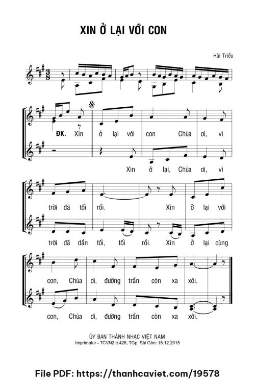 Xin ở lại với con - Hải Triều - trang 1