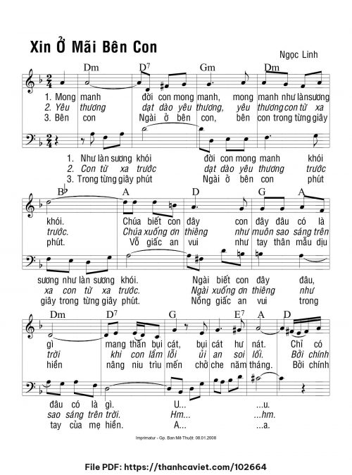 Xin ở mãi bên con - Ngọc Linh - trang 1