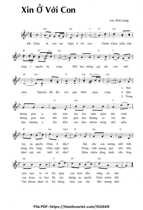 Xin ở với - Lm. Kim Long - trang 1