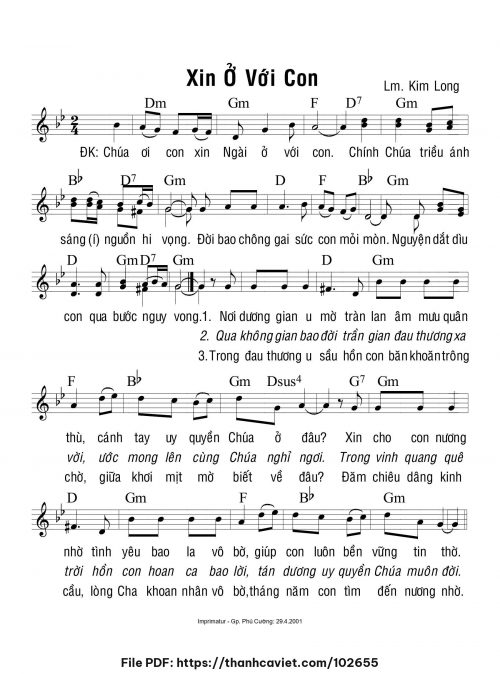 Xin ỏ với con - Lm. Kim Long - trang 1