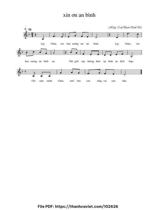 Xin ơn an bình - Hồng Trần Phạm Đình Đài - trang 1