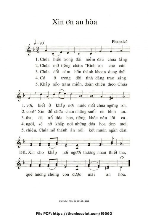 Xin ơn an hòa - Phanxicô - trang 1