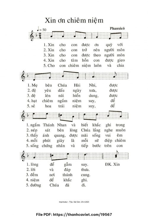 Xin ơn chiêm niệm - Phanxicô - trang 1