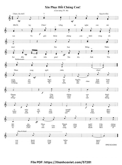 Xin phục hồi chúng con - Nguyên Kha - trang 1
