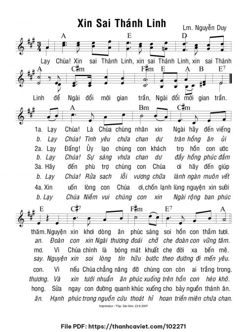 Xin sai Thánh linh 1 - Lm. Nguyễn Duy - trang 1