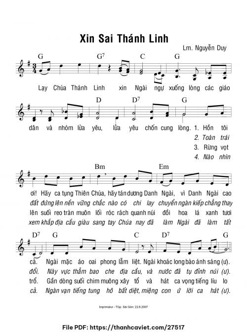 Xin sai Thánh linh 2 - Lm. Nguyễn Duy - trang 1