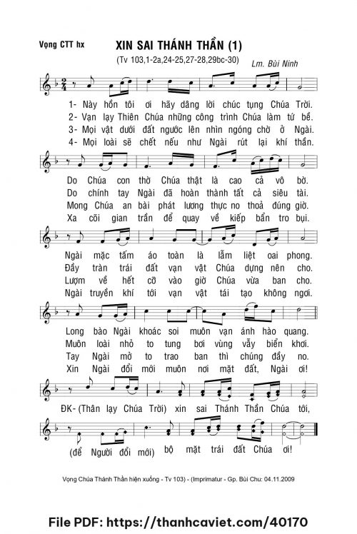 Xin sai Thánh Thần 1 - Lm. Bùi Ninh - trang 1