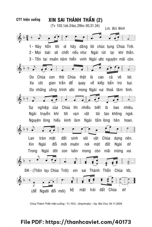 Xin sai Thánh Thần 2 - Lm. Bùi Ninh - trang 1