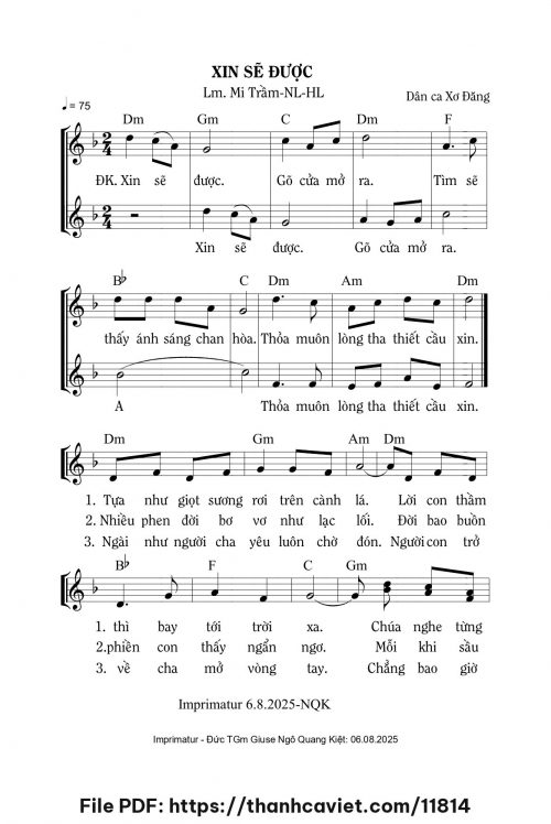 Xin sẽ được - Lm. Mi Trầm - trang 1