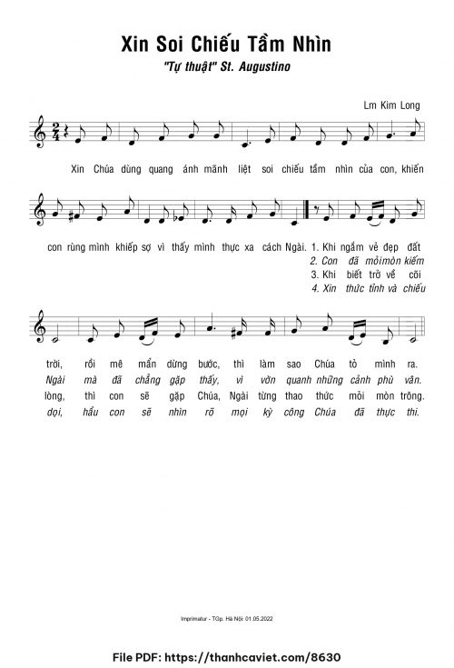 Xin soi chiếu tầm nhìn - Lm. Kim Long - trang 1