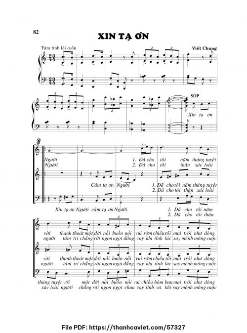 Xin tạ ơn - Viết Chung - trang 1