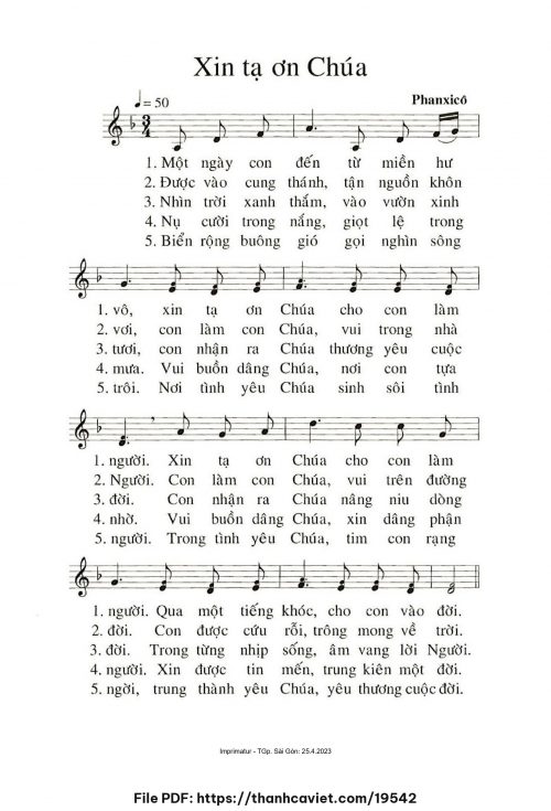 Xin tạ ơn Chúa - Phanxicô - trang 1