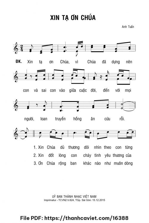 Xin tạ ơn Chúa - Anh Tuấn - trang 1