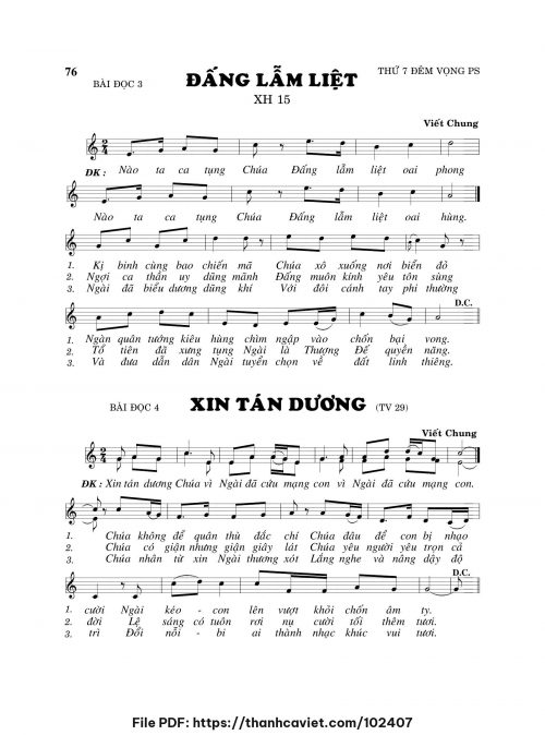 Xin tán dương - Viết Chung - trang 1