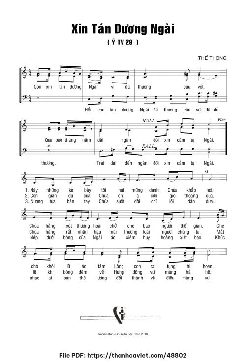 Xin tán dương Ngài - Thế Thông - trang 1