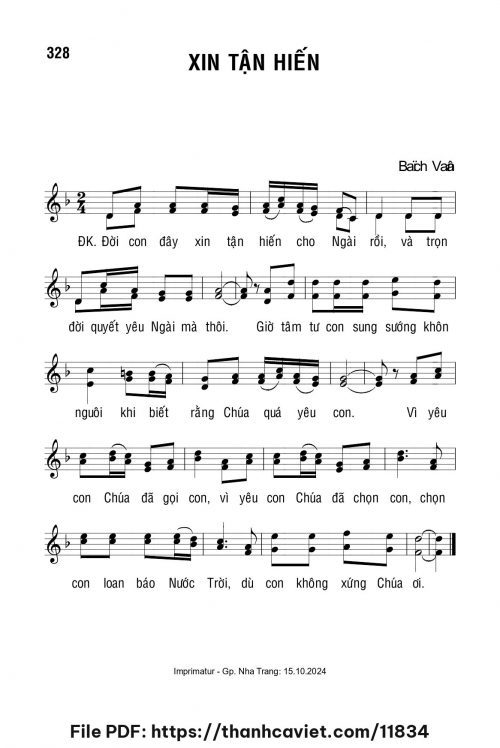 Xin tận hiến - Lm. Bạch Vân - trang 1