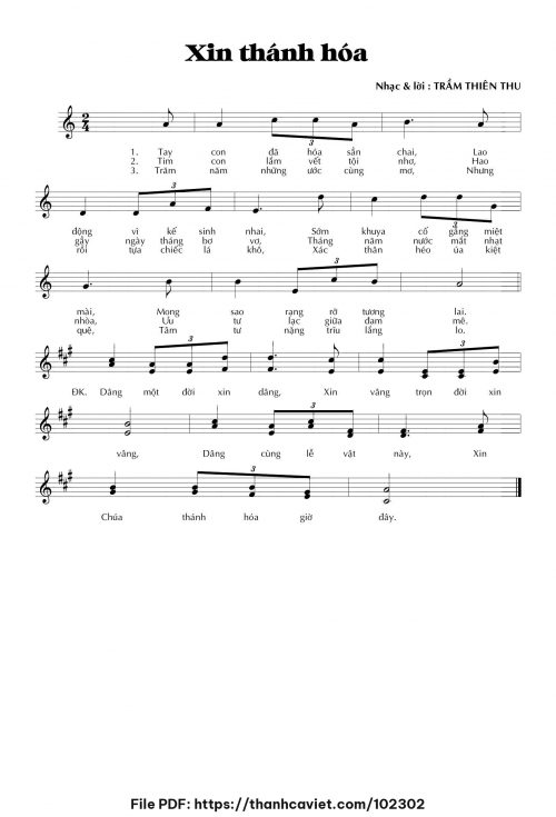 Xin thánh hóa - Trầm Thiên Thu - trang 1
