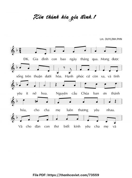 Xin thánh hóa gia đình 1 - Lm. DUYLINH.PHN - trang 1