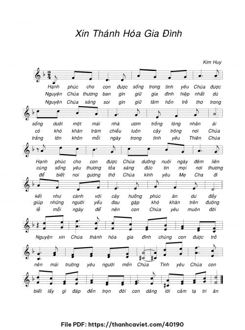 Xin thánh hóa gia đình - Kim Huy - trang 1