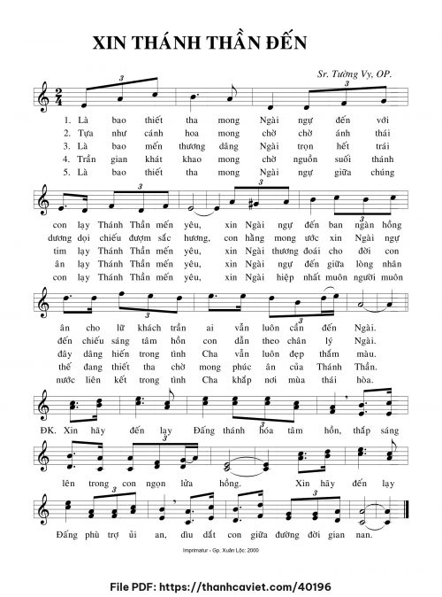 Xin Thánh Thần đến - Sr. Tường Vy, OP - trang 1