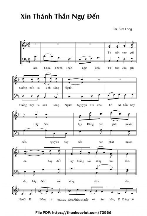 Xin Thánh Thần ngự đến - Lm. Kim Long - trang 1