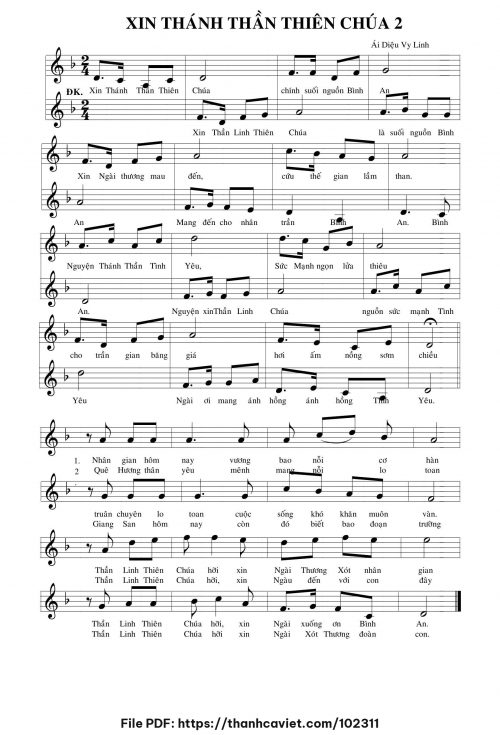 Xin Thánh Thần Thiên Chúa 2 - Sr. Ái Diệu Vy Linh - trang 1