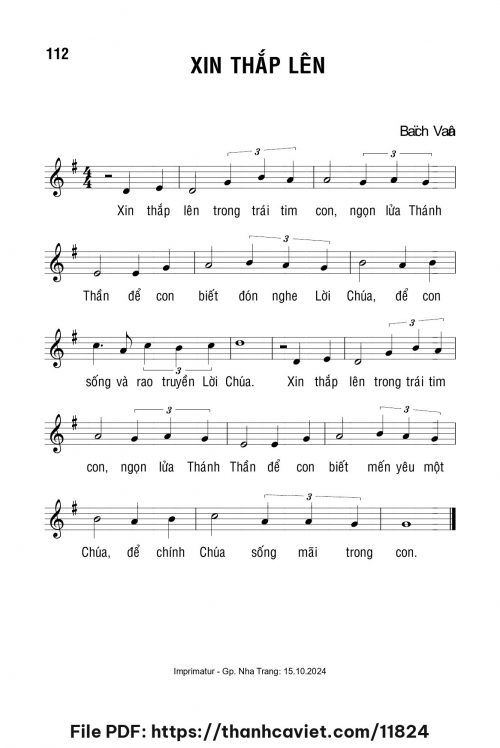 Xin thắp lên - Lm. Bạch Vân - trang 1