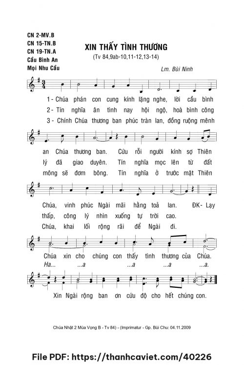 Xin thấy tình thương - Lm. Bùi Ninh - trang 1