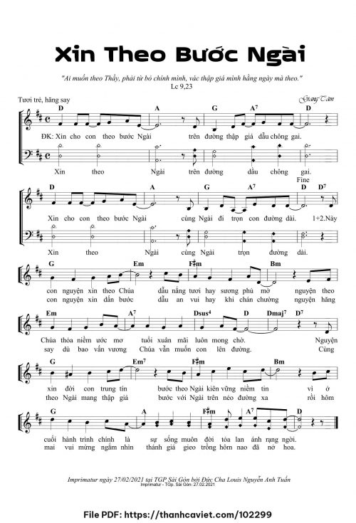 Xin theo bước Ngài - Lm. Giang Tâm - trang 1
