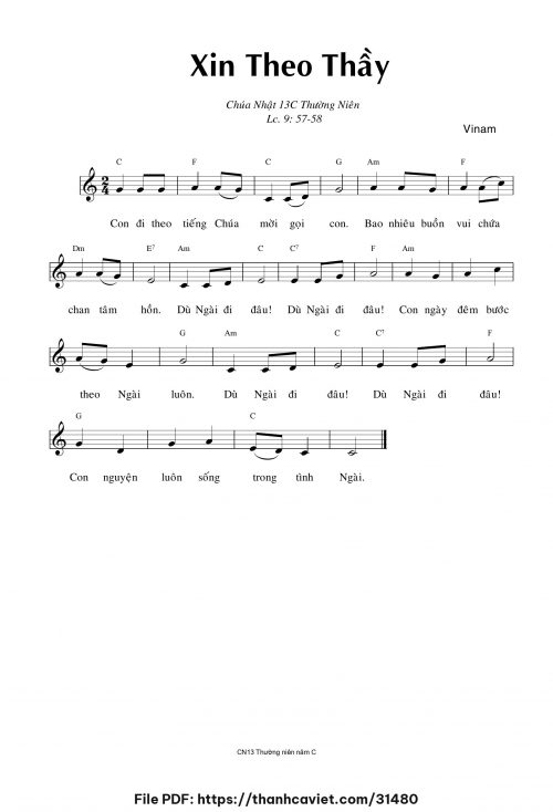 Xin theo Thầy - Vinam - trang 1