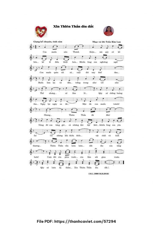Xin Thiên Thần dìu dắt - Trần Kim Lan - trang 1