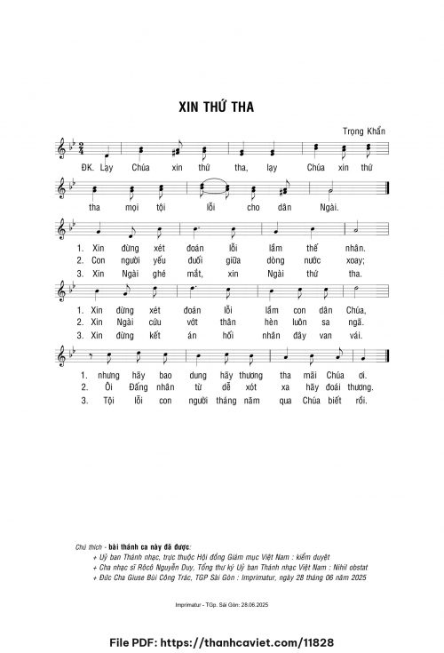 Xin thứ tha - Lm. Trọng Khẩn - trang 1