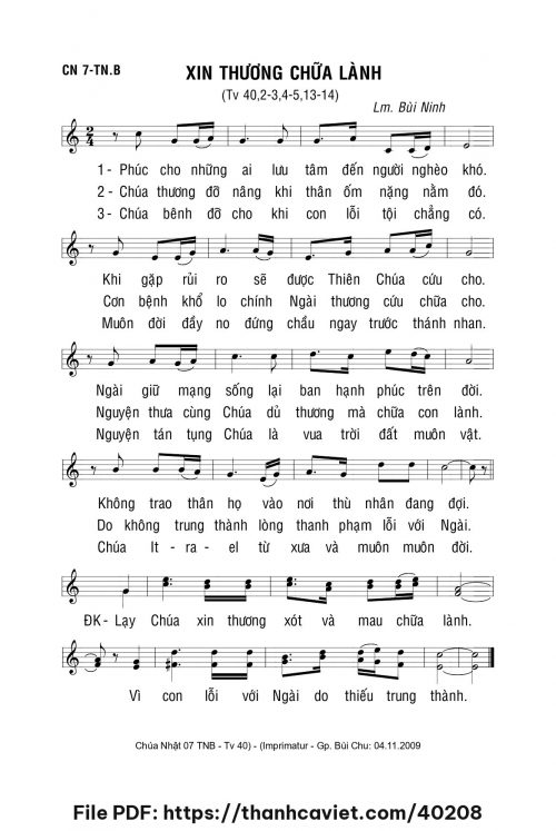 Xin thương chưa lành - Lm. Bùi Ninh - trang 1