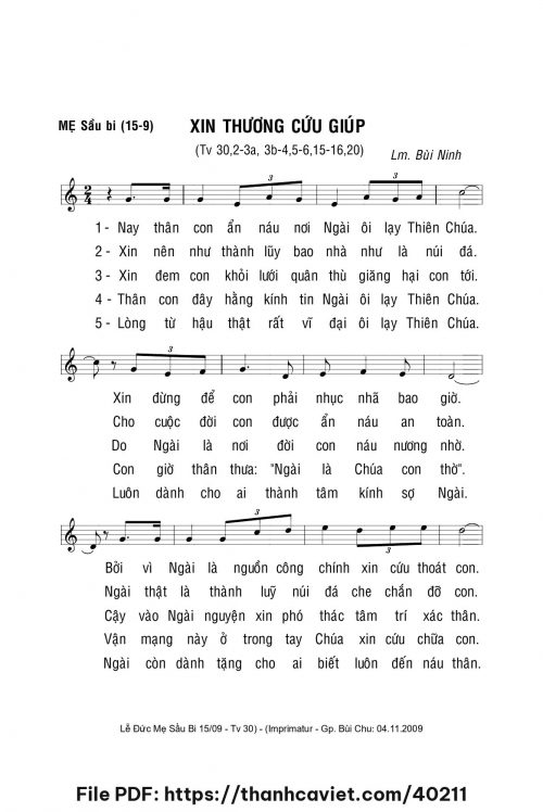 Xin thương cứu giúp - Lm. Bùi Ninh - trang 1