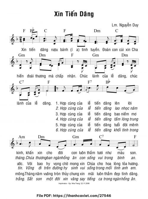 Xin tiến dâng - Lm. Nguyễn Duy - trang 1