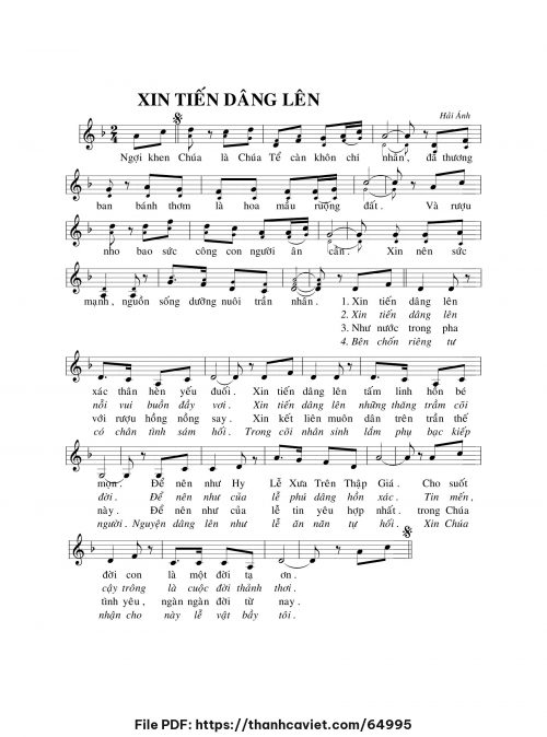 Xin tiến dâng lên - Hải Ánh - trang 1