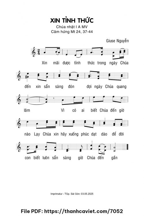 Xin tỉnh thức - Giuse Nguyễn - trang 1