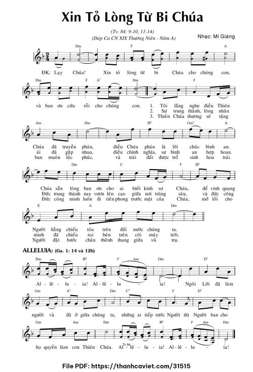 Xin tỏ lòng từ bi Chúa - Mi Giáng - trang 1