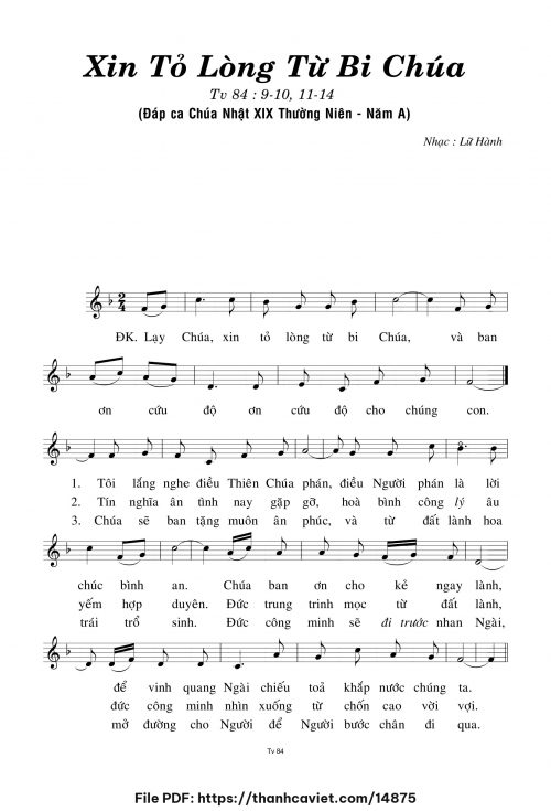 Xin tỏ lòng từ bi Chúa - Lữ Hành - trang 1