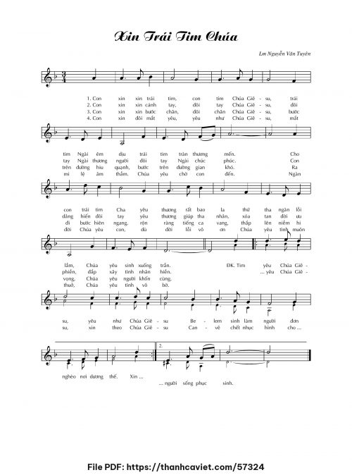 Xin trái tim Chúa - Lm. Nguyễn Văn Tuyên - trang 1